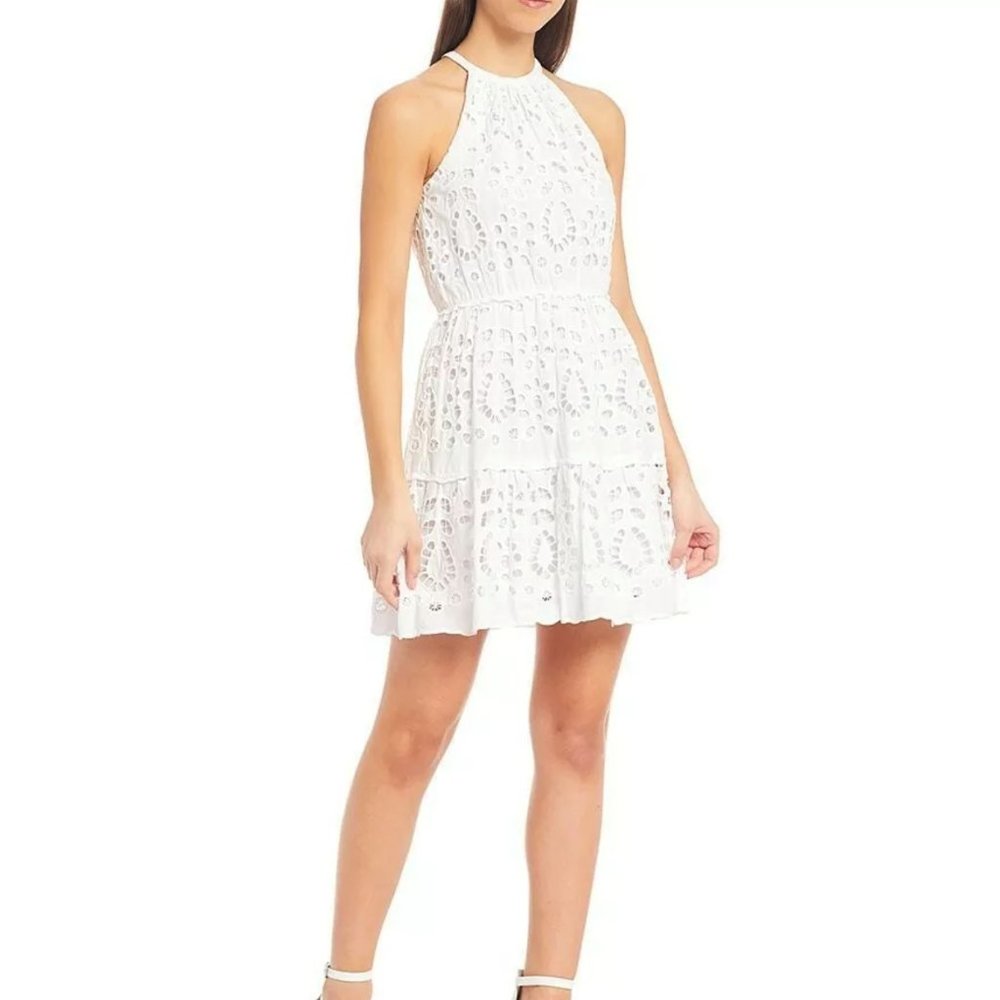 GIANNI BINI - WHITE EYELET DRESS - SIZE 2 - LN